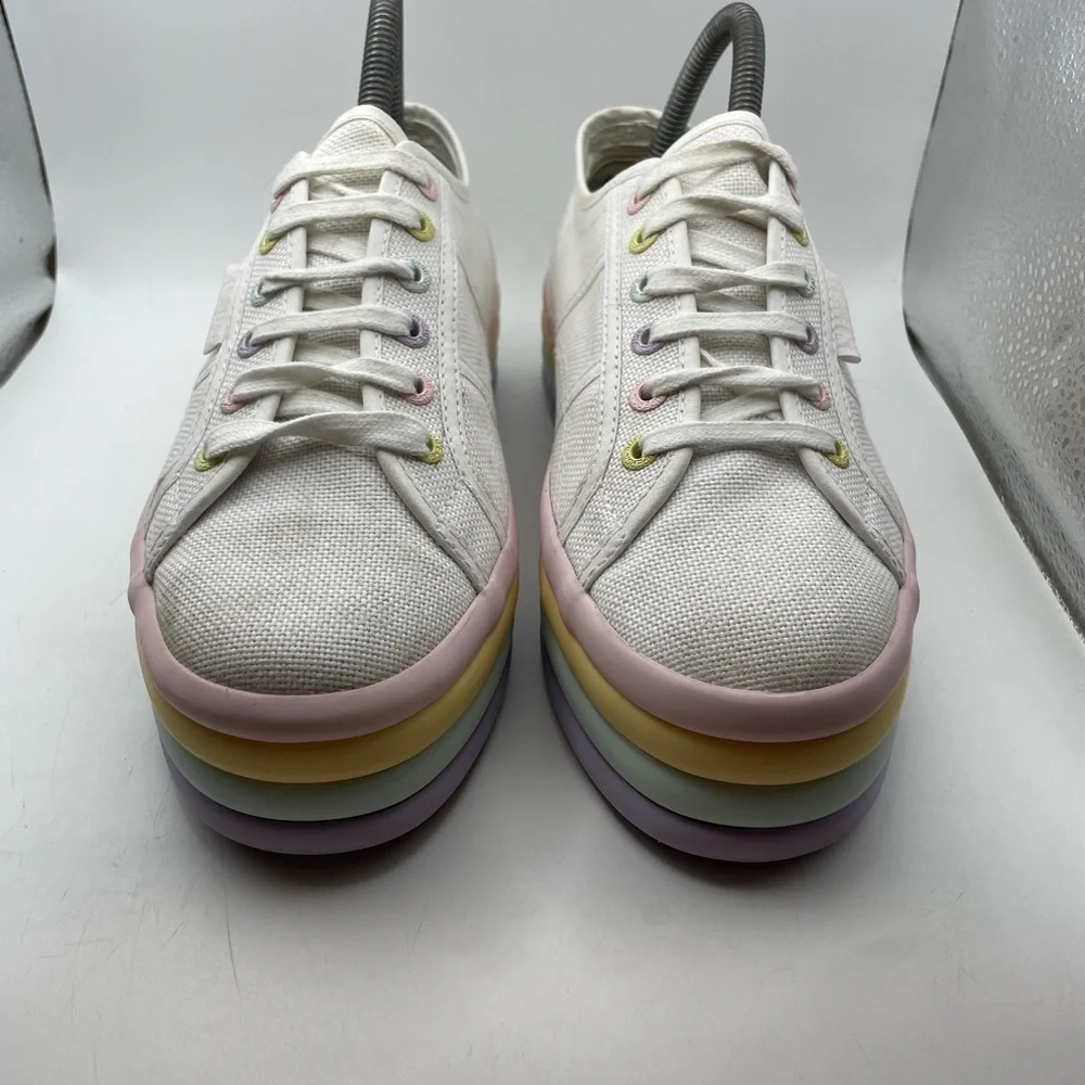 Superga women’s white canvas platform sneakers size EU 39